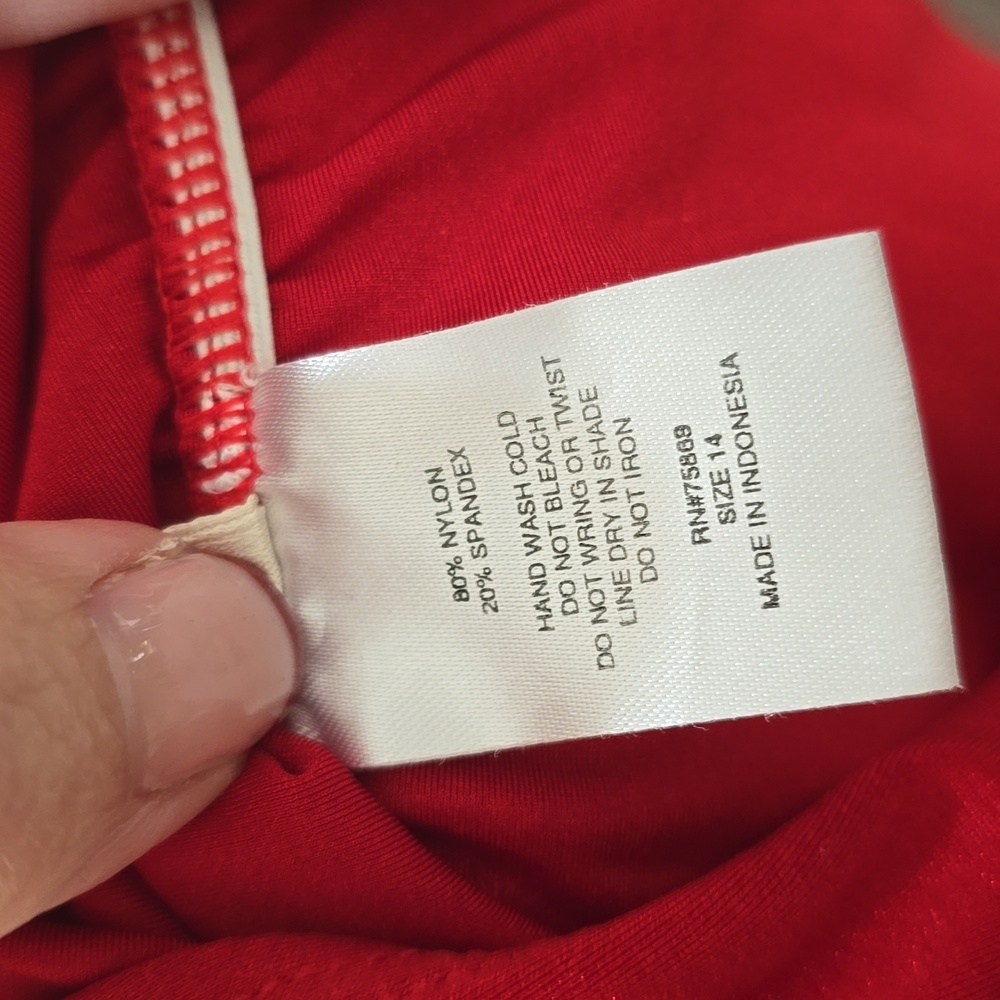 EUC red tankini halter swim top - Picture 5 of 5